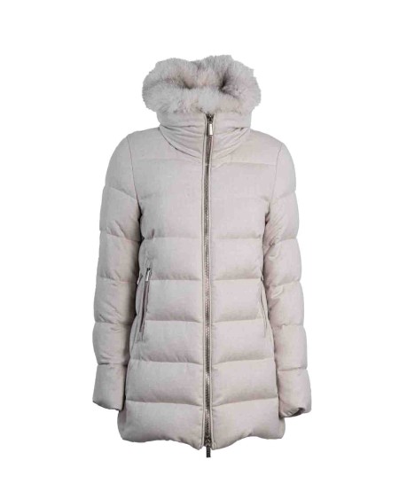 Shop MOORER  Piumino: Moorer piumino "Dorado".
Collo alto.
Maniche lunghe.
Collo con pelliccia.
Chiusura con zip con doppio cursore.
Tasche a filo con zip.
Composizione: 90% Lana 10% Cashmere.
Composizione pelliccia: 100% Volpe.
Fabbricato in Italia.. DORADO 300004-U0215